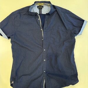 Slim Fit Button Down Short Sleeve - Denim and Flower - Large